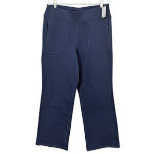 Lands End Women's Straight Leg Navy Fleece Active Pants Size L/P (14-16) NWOT